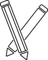 illustrazione di matita nel attraversare forma. vettore