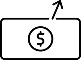 i soldi Spedire freccia icona nel nero linea arte. vettore