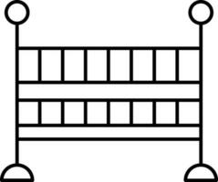 nero linea arte culla icona nel piatto stile. vettore