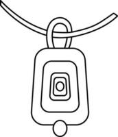 collana icona con medaglione nel ictus stile. vettore