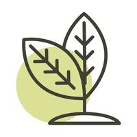 pianta foglie natura alternativa icona di stile di linea di energia sostenibile vettore