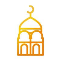 moschea luna tempio ramadan arabo celebrazione islamica gradiente icona linea vettore