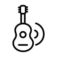 icona di stile della linea del suono della melodia della musica della chitarra vettore