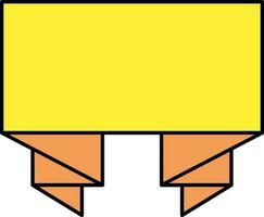 giallo e arancia colore vuoto piegato nastro icona. vettore