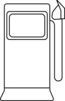 benzina stazione nel nero linea arte illustrazione. vettore