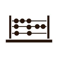 istruzione scolastica matematica abaco aritmetica fornitura silhouette icona di stile vettore