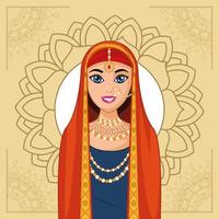 sposa araba e mandala vettore