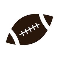 educazione scolastica football americano palla sport fornitura icona stile silhouette vettore
