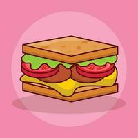 illustrazione vettoriale sandwich su uno sfondo. simboli di qualità premium. icone vettoriali per il concetto e la progettazione grafica.