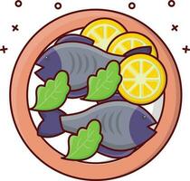 illustrazione vettoriale di cibo per pesci su uno sfondo. simboli di qualità premium. icone vettoriali per il concetto e la progettazione grafica.
