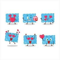 blu Natale buste cartone animato personaggio con amore carino emoticon vettore