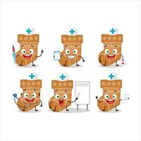medico professione emoticon con calzini biscotto cartone animato personaggio vettore