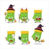 Halloween espressione emoticon con cartone animato personaggio di verde guanti vettore