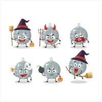 Halloween espressione emoticon con cartone animato personaggio di Natale palla grigio vettore