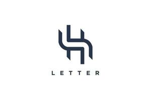 h lettera logo vettore con moderno linea concetto nero design