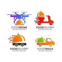 modello di progettazione di logo di consegna di cibo vettore
