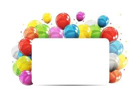 colore lucido palloncini compleanno sfondo illustrazione vettoriale