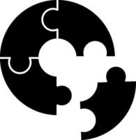vettore illustrazione di glifo cerchio puzzle icona.