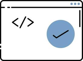 blu e bianca approvato ragnatela codifica nel del desktop icona. vettore