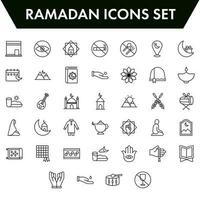 schema icona impostato per islamico Festival santo mese preghiere di Ramadan. vettore