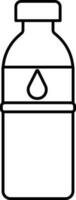 illustrazione di acqua bottiglia icona nel nero ictus. vettore