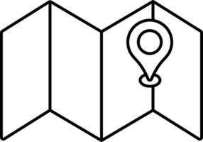 carta geografica navigazione icona nel nero schema. vettore