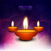 Illustrazione felice del fondo di festival della lampada a olio di Diya di diwali vettore
