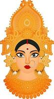 indù mitologico dea lakshmi maa viso su bianca sfondo. vettore