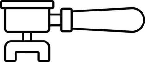 portafilter icona nel nero linea arte. vettore