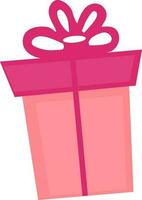 regalo scatola decorato rosa arco nastro. vettore