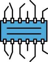 integrato circuito patata fritta icona nel blu colore. vettore