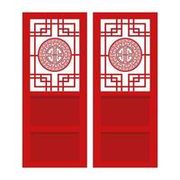 icona decorativa cinese porte rosse vettore