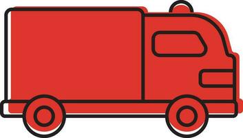 rosso illustrazione di ambulanza furgone icona. vettore