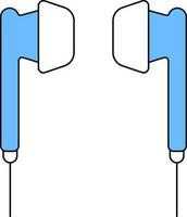 auricolare icona nel blu e bianca colore. vettore