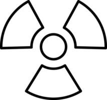 radioattivo simbolo nel piatto linea arte stile. vettore