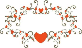 rosso cuore decorato floreale design. vettore