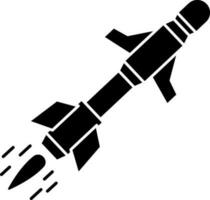 isolato missile icona nel nero e bianca colore. vettore