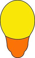 giallo e arancia elettrico lampadina nel nero linea arte. vettore