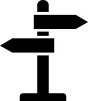sentiero o direzione cartello tavola icona nel nero e bianca colore. vettore