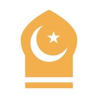 luna e stella tempio ramadan arabo islamico celebrazione tono icona colore vettore