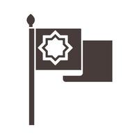 bandiera religiosa Ramadan arabo celebrazione islamica silhouette icona di stile vettore