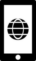 internazionale roaming icona nel nero e bianca colore. vettore