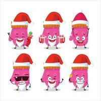 Santa Claus emoticon con rosa guanti cartone animato personaggio vettore