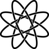 sovrapposizione fiore o atomo icona nel nero schema. vettore