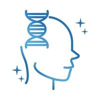 Icona della linea di gradiente genetico del cervello neurologico della malattia di Alzheimer vettore