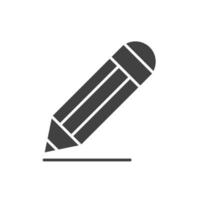 Penna per ufficio scrivere silhouette fornitura cancelleria su sfondo bianco vettore