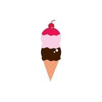 palline di gelato vaniglia cioccolato ciliegia dolci dolciumi cibo caramelle vettore
