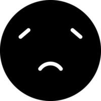 triste emoticon viso icona nel nero e bianca colore. vettore