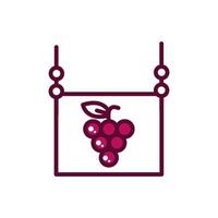 bordo del vino d'attaccatura uva celebrazione bevanda bevanda icona linea e riempito vettore