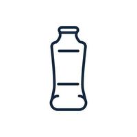 bottiglia di plastica riciclare ecologia ambiente icona lineare vettore
